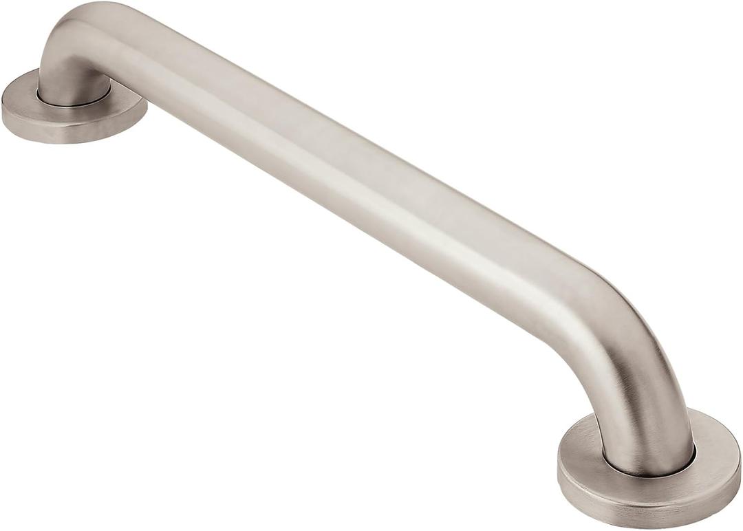 Moen Home Care Bathroom Safety 18 Inch Stainless Steel Handicap Grab Bar for Bathtub and Shower, Elderly Assistance Product with Concealed Screws, Polished Brass, R8918