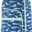 Stephen Joseph, Kids Roling Carry-On Luggage, 12.5"L x 6.5"W x 18"H, Blue Shark