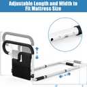 Bed Rails for Elderly Adults Safety: Adjustable Bedside Assist Bar for Seniors - Side Bed Railing Handle Support Guard - Bedrails Slides Under Mattress Fit King Size Queen Full Twin Beds