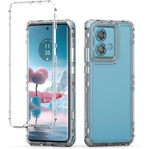Yodueiv for Motorola Edge 40 Neo Case, Moto Edge 40 Neo Case XT23071 Case, Crystal Clear Full Body 3 Layer Heavy Duty Protective Phone Cover Case for Motorola Edge 40 Neo 5G Clear