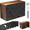 Wooden Money Saving Box, Cash Vault Savings Box for $10000 $5000 $3000 $1000 $800 $500 Target Money Saving Challenge, Reusable Money Box with Counter, Dry Erase Pen/Savings Trackers/Rubber Band-Brown