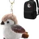 Sparrow Plush Pendant - Cute Bird Keychain, Animal Bags Accessory | Portable Wallet Decoration for Backpack Bag, Key Chain