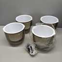 Meanplan 4 Pcs Self Watering Hanging Planter Indoor 6.5 Inch Hanging Baskets for Plants Outdoor Plastic Flower Pot with 3 Hooks Chains Drainage Holes for Garden Home, Medium Size, (Gray)