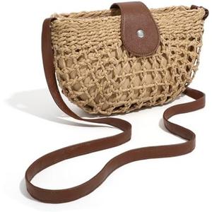 XquiziFit Straw Bag Beach Purse Summer Purses for Women Vacation Handbags Woven Crossbody Bags