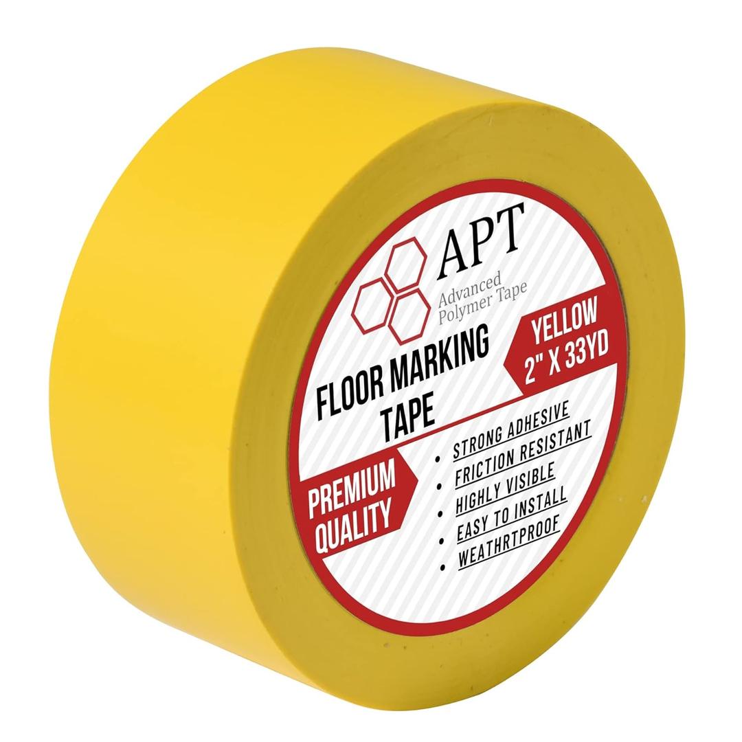 APT, Multi Color Marking Tape, Premium Safety Marking and Dance Floor Splicing Tape, 6 mil Thick (Yellow, 1 Roll)