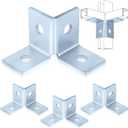 Shimeyao 4 Pcs 4 Hole Double Corner Channel Wing Fitting, Galvanized Steel Wing Shape 90 Degree Fitting Bracket Fit for 1/2" Bolt in 1-5/8" Strut Channel