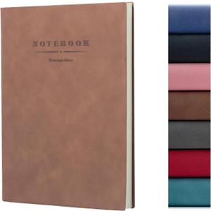 360 Pages A4 Journaling Notebooks, 100 Gsm Paper Thick Lined Journal Notebook for Women Men, Journals for Writing Soft Cover College Supplies for for Work Note Taking Perfect for Office School, Brown