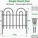 AMAGABELI GARDEN & HOME 32 Panels 13in(H)45ft(L) Decorative Garden Fences and Borders for Dogs Fencing Animal Barrier No Dig Rustproof Metal Fence Panels with Ground Stakes for Flower Bed Fence Black
