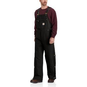 Carhartt Men's Loose Fit Firm Duck Insulated Bib Overall (Medium, Black)