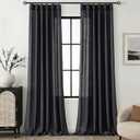 Pinch Pleated Linen Curtains 120 Inches Long for Living Room 2 Panels Set Natural Black Triple Pleated Drapes for Track System Neutral Boho Ceiling Floor Length 120 Inch High Window Curtains 10 FT