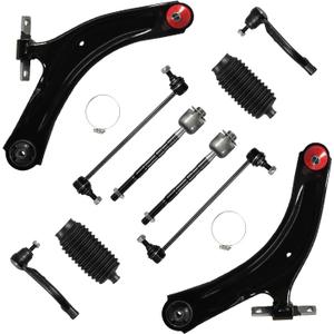10PCS Suspension Kit Fits for Nissan Rogue 2008 2009 2010 2011 2012 2013, for Rogue Select 2014 2015 Front Lower Control Arm w/Tierod Sway Bar