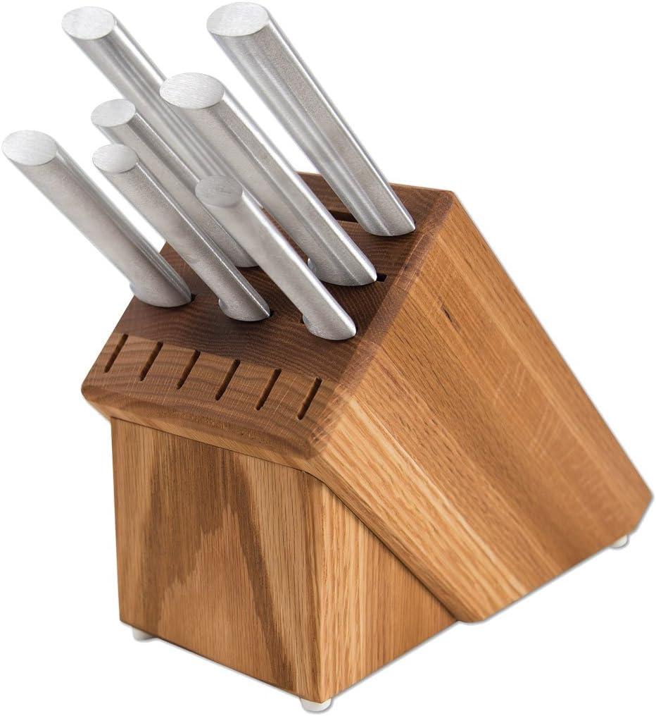 Rada Cutlery Essential Oak Block Set, Silver Handles