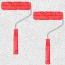 2pcs 7'' Texture Roller Sleeve Wall Texture Stencil Brush Pattern Paint Roller Classic Rubber Embossed Paint Rollers Pattern Decor DIY Paints for Thick Slurry Elastomeric Coatings Not Paints Rollers