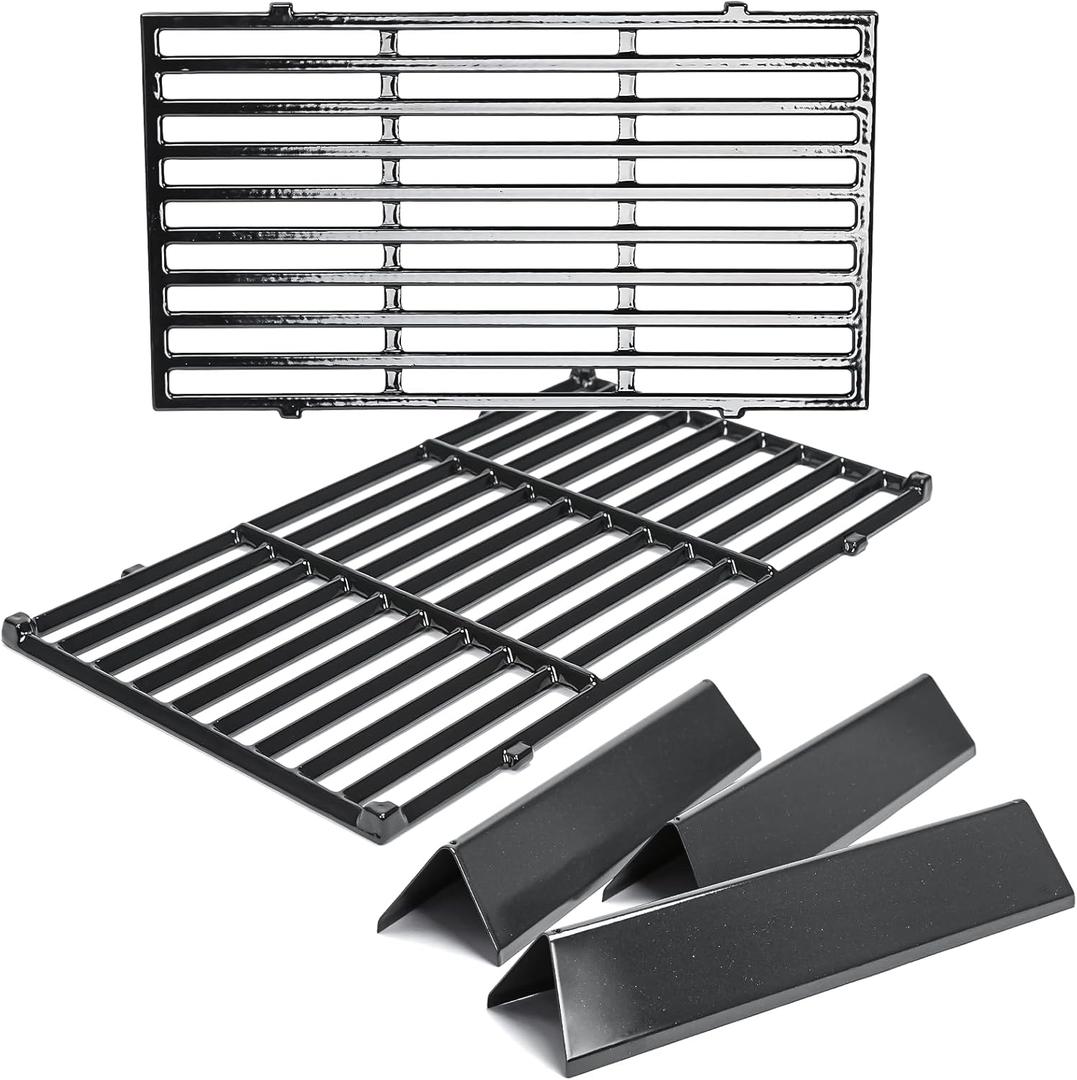Replacement Parts for Weber 7637 Grates & 7635 Flavorizer Bars, Parts for Weber Spirit 200, GS4 Spirit II 200 Series Gas Grill with Front Control,15.3 Flavor Bars, 17.5 Cooking Grates for Weber E210