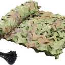 Camouflage Netting Camo Netting, Bulk Roll camo Fabric for Hunting Military Decorations Party Sunshade - Zip Ties Included (5Ftx13Ft(1.5Mx4M))