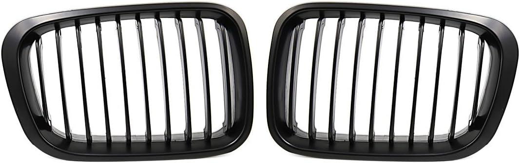 uxcell Matte Black Front Upper Kidney Grille Grill for BMW 3 Series E46 320i 328i 330i 323i 325i 4 Door Sedan 1998-2001 2pcs