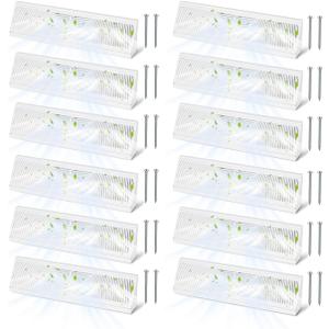 12 Pack Baseboard Register Vent 15 Inch - RoundFlow Design for Maximum Air Flow - Smooth-Glide Air Adjust Lever - Heavy Duty Rust-Proof Steel - Tool-Free Easy Installation