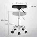 HMTOT Round Rolling Stool with Wheels Height Adjustable Swivel Stool Chair for Spa Salon Massage Black, Small