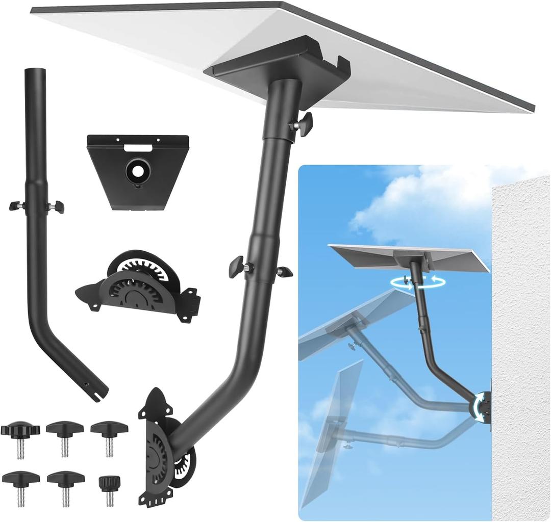 Gen 3 Mount for Starlink, Adjustable Mounting Kit Compatible with V3 Starlink Standard Dish, Black ,Wall/Roof Mount for Starlink Internet Kit Satellite(Include Gen 3 Pipe Adapter)