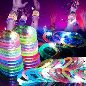 48 Pack LED Light Up Bracelets, Glow in the Dark Party Supplies, 6 Color Glow Bracelets, Rave Party Favors for Kids/Adults Birthday, Concert,Goodie Bag Fillers, New Year