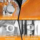WEELMOTO Headlights for 2001-2005 Chrysler PT Cruiser Compatible with 2001 2002 2003 2004 2005 Chrysler PT Cruiser Replacement Automotive Headlight Assemblies Chrome Housing Amber Reflector