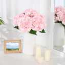 BLEUM CADE 4 Pcs Pink Hydrangea Artificial Flowers with Realistic Stems, 18In Large Fake Pink Flowers, Faux Flower for Home Party Decor Outdoor Wedding Bouquets Table Centerpieces Decoration