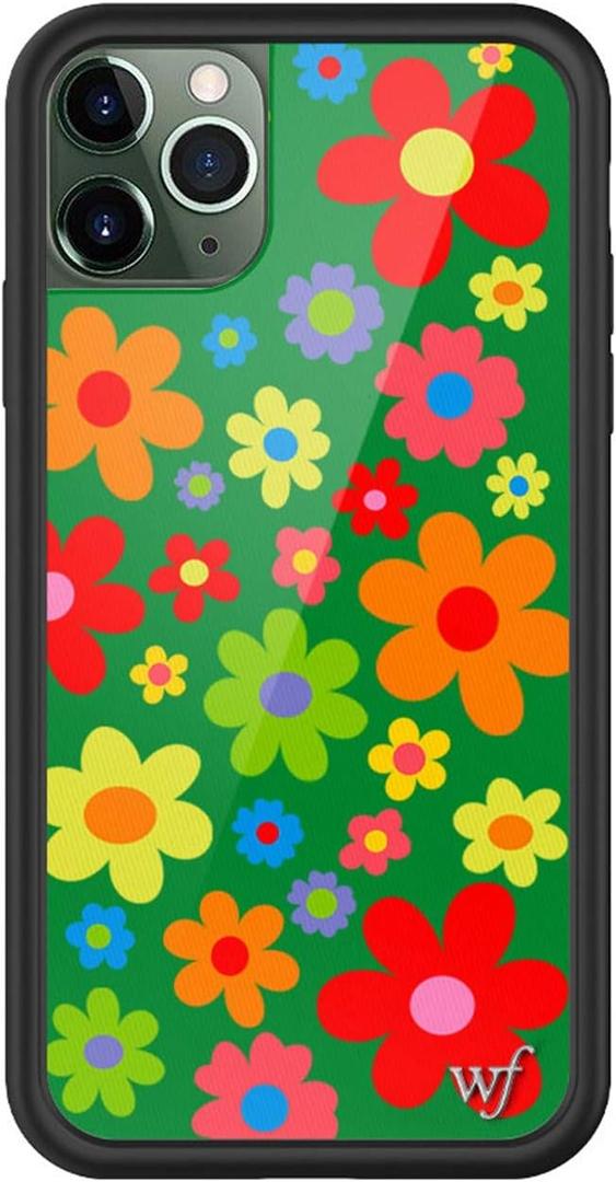 Wildflower Cases - Bloom Case, Compatible with Apple iPhone 11 Pro | Green, Flowers, Yellow, Red, Garden, Floral - Protective Black Bumper, 4ft Drop Test Certified, Women Owned Small Business