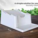 Skywin Laundry Detergent Holder Stand Organizer and Drip Tray for Room Organization, Non-Slip Soap Holder for Liquid Detergent (White, Pack of 2)