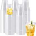 SIUQ 1000 Pack 12 oz Clear Plastic Cups, Bulk Disposable Cups 12 Ounce, Cold Party Drinking Cups for Party, Picnic, BBQ, Wedding, Travel, Halloween, Christmas, Events