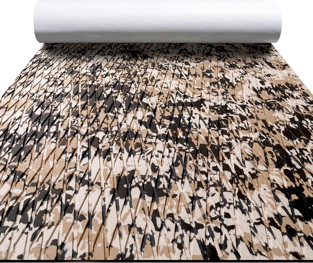 FOCEAN Boat Flooring EVA Foam Boat Decking Camo Marine Flooring Self-Adhesive Boat Mat Boat Carpet for Motorboat RV Yacht Kayak Surfboard, 94.5''x 23.6'', Desert Camo