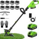 12" Cordless Weed Wacker String Trimmer with 2x5.0ah Battery and Charger | 20V Electric Grass Trimmer & Edger Lawn Tool | Weed Eater with 8pcs Line | 3-in-1 Grass Cutter Lawn Mover with Auto Line Feed