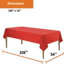 Party Dimensions Red Tablecloth Disposable Plastic Table Cover for Rectangle Tables (12 Pack) Premium Plastic Table Cloths for Parties, Events & Weddings, Indoors/Outdoors, 54"x108"