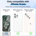 Frameless Magnetic Phone Case Compatible with iPhone 14 Pro Clear Minimalist Case Transparent Clear Plating Green Frameless Design Lens Protects Shockproof Case