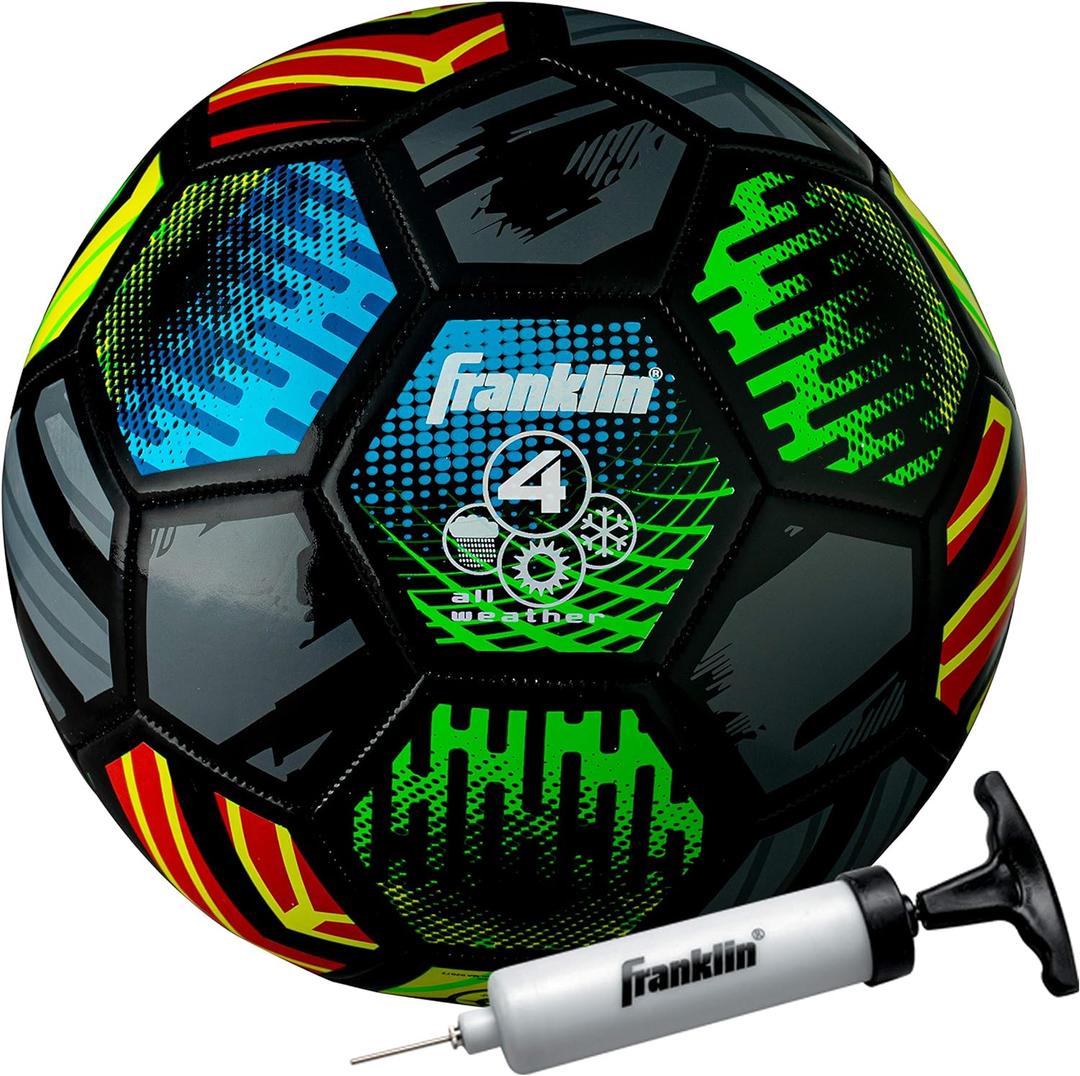 Franklin Sports Mystic Soccer Balls - Soccer Ball and Air Pump Sets - Multiple Size Soccer Balls - Soft Cover - Perfect for Kids and Adults, Size 4 - Ages 8-12