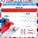 Gueevin Baseball Party Decoration Kit 300 Sheets Paper Chain Garland Strips with 492ft Crepe Paper Streamers and 24pcs Baseball Hanging for DIY Crafts Birthday Wedding Sport Theme Party, 0.15 ft x 82.02 ft/ 4.5 cm x 25 M