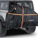 800D Heavy Duty Bike Cover for Transport 2 Bikes, Outdoor Bike Covers for 2 Bikes on Rear Bike Rack, Waterproof Windproof Electric Bicycle Cover with Straps & Storage Bag