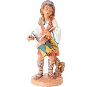 Fontanini by Roman Inc., Jareth The Drummer Boy, 5" Shepherds Collection, Nativity Figure and Accessories, Hand Sculpted and Painted