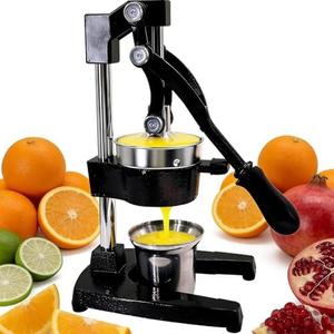 XYJBHB Commercial Heavy Duty Manual Citrus Juicer Press - Professional Cast Iron Hand Orange Squeezer with 304 Stainless Steel Strainer & Cup - Fruit Extractor for Pomegranate, Lemon, Lime - Black
