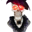 LAIKEARTS 16.5" Halloween Skull Head Decor Statue, Decoration Home Decoration Party Decoration, Skeleton Collection Statue, Halloween Statues, Resin, Skeleton Lady