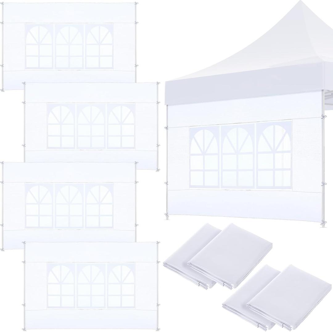 Windyun 4 Pcs Sidewall for 10 x 10 Canopy Frame Sidewall with Window Wall Only Outdoor Camping Picnic Canopy Sidewalls Window Decor Sidewall for Pop up Tent Outdoor Party (White) Windyun 4 Pcs Sidewall for 10 x 10 Canopy Frame Sidewall with Window Wall Only Outdoor Camping Picnic Canopy Sidewalls Window Decor Sidewall for Pop up Tent Outdoor Party (White)