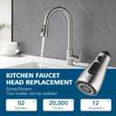 2 Modes Kitchen Faucet Head Replacement with 12 Adapters, Pull Down Spray Head for Kitchen Faucet, Kitchen Sink Sprayer Replacement Compatible with Moen, American Standard, Kohler Faucets