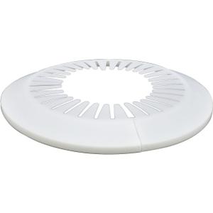 Flange Pipe Cover Decoration, 4.72 to 5.51 in (120-140mm) PP Plastic Escutcheon Collar Water Pipe Drain Line Cover, Reinforced Type Plumbing Cover Plates for Wall Tube Decor, White, 1Pc