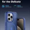 ArtsEvo Strong Magnetic for iPhone 15 Pro Max Case, Compatible with MagSafe, 360 Military-Grade Protection, Slim Translucent Matte Phone Case, Blue