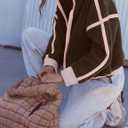 Aimiray Fleece Jackets Women Long Sleeve Zip Up Stand Collar Sherpa Jackets Warm Soft Trendy Teddy Outerwears with Pockets (Brown, L)