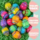 JOYIN 36PCS 2.3" Printed Empty Colorful Plastic Eggs Fillable, Bright Plastic Eggs Bulks for Festival Hunt, Filling Treats, Party Favor, Basket Stuffers, Classroom Prize Supplies