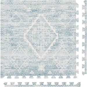 Baby Play Mat  4x8 Indigo Ula  Set of 8 Tiles  Cushioned EVA Foam Play Mat for Floor, Soft Interlocking Baby Crawling Mats for Hard Floors