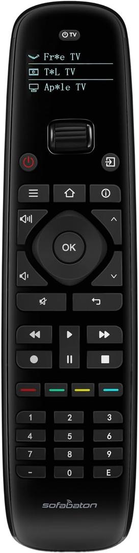 SofaBaton U2 Upgrade Universal Remote Control Ergonomic Universal TV Remote with Backlight, One-Touch Macro Buttons, Bluetooth Pairing, IR Blaster, Compatible with Smart TVs/DVD/STB/Projector