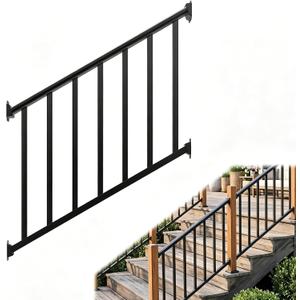 Metty Metal 4Ft W x 36in H Stair Deck Railing Kit, Textured Black AAMA2604 Powder Coat, IBC Certified Guard Rail for Deck Porch Balcony Patio Outdoor