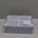 4 Pcs Collapsible Storage Crates, 10x6.5x4 inches Space-Saving Folding Containers, Stackable Plastic Boxes for Home Kitchen Office Bedroom Bathroom, Light Blue, Medium