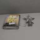 Juegoal Star Tree Topper with 20 LED Lights, Metal Silver Lighted Treetop Ornaments, Battery Powered Light Up Christmas Tree Decorations, 6.5 x 6.5 Inches